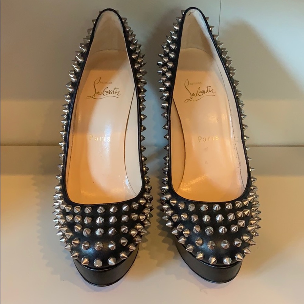 Christian Louboutin Black Silver Spikes